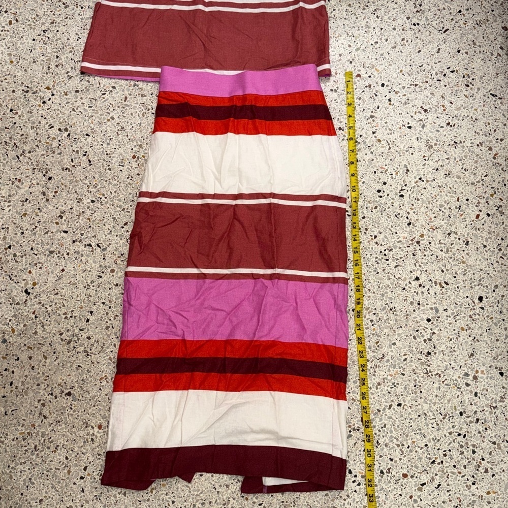 Ann Taylor pink stripe midi skirt tank set small s 0 - Picture 4 of 7